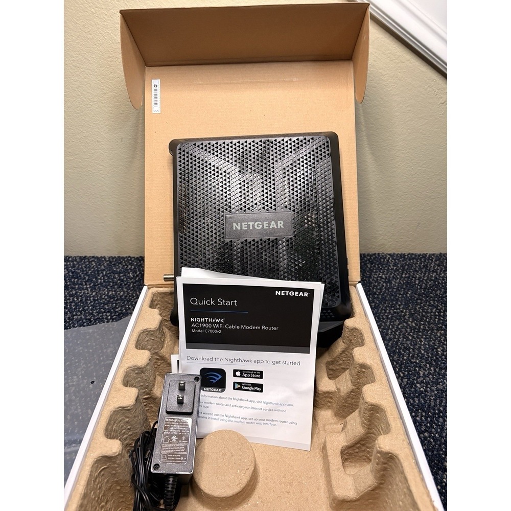 NETGEAR Nighthawk AC1900 WiFi Cable Modem Router DOCSIS 3.0 C7000v2 Black - Picture 5 of 6